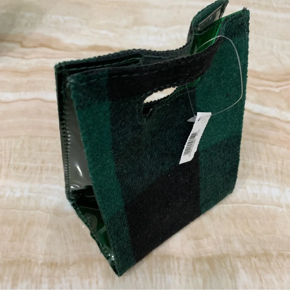 [5x$25] ⭐️ BBW Green Plaid Reusable Gift Bag Bath & Body Works Holiday NWT